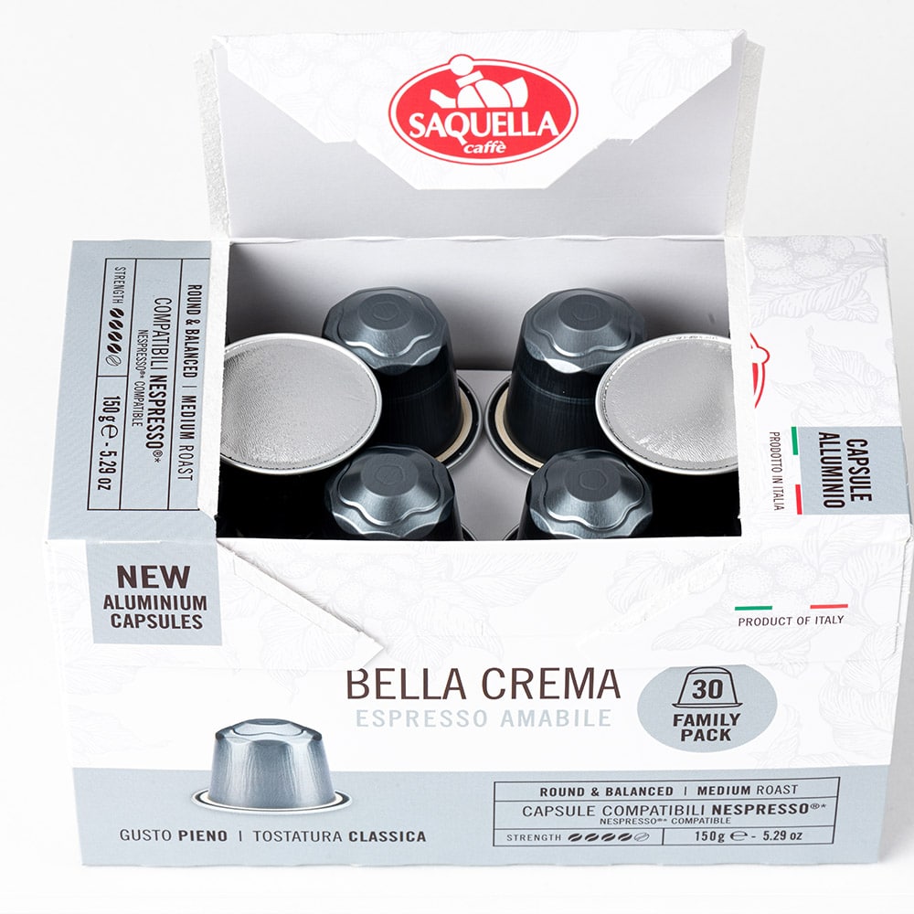 Saquella Nespresso Compatible Capsules Espresso Bella Crema - 30 capsules